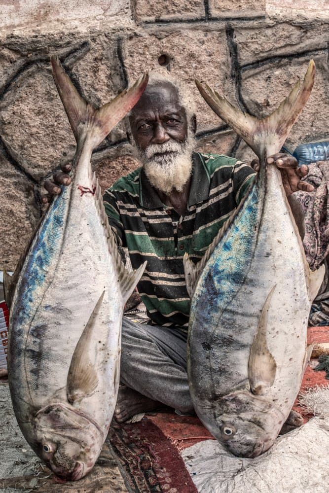 Fisherman With Giant Fish by Trevor Cole — canvas wall art