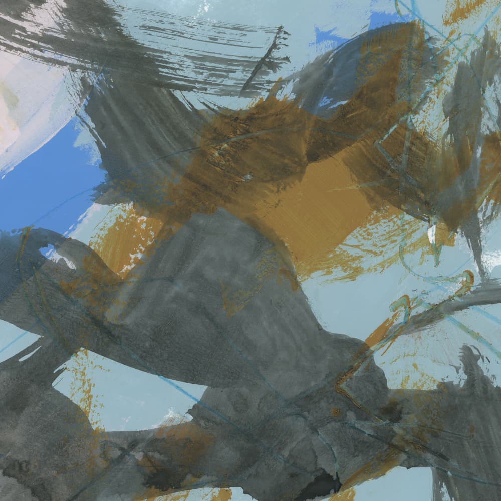 Abstract Blue Gold Flow by cartissi — canvas wall art