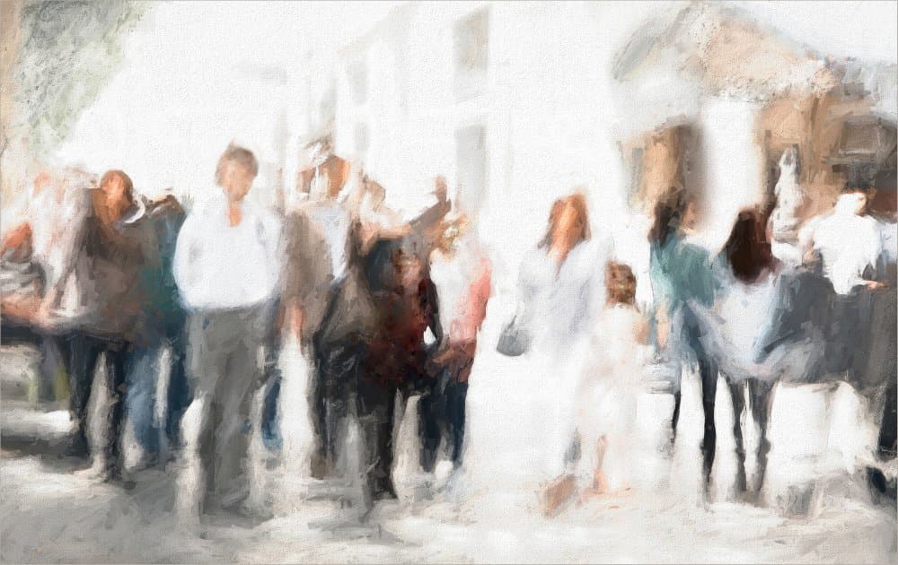 Impressionist City Crowd by Gilbert Claes — canvas wall art