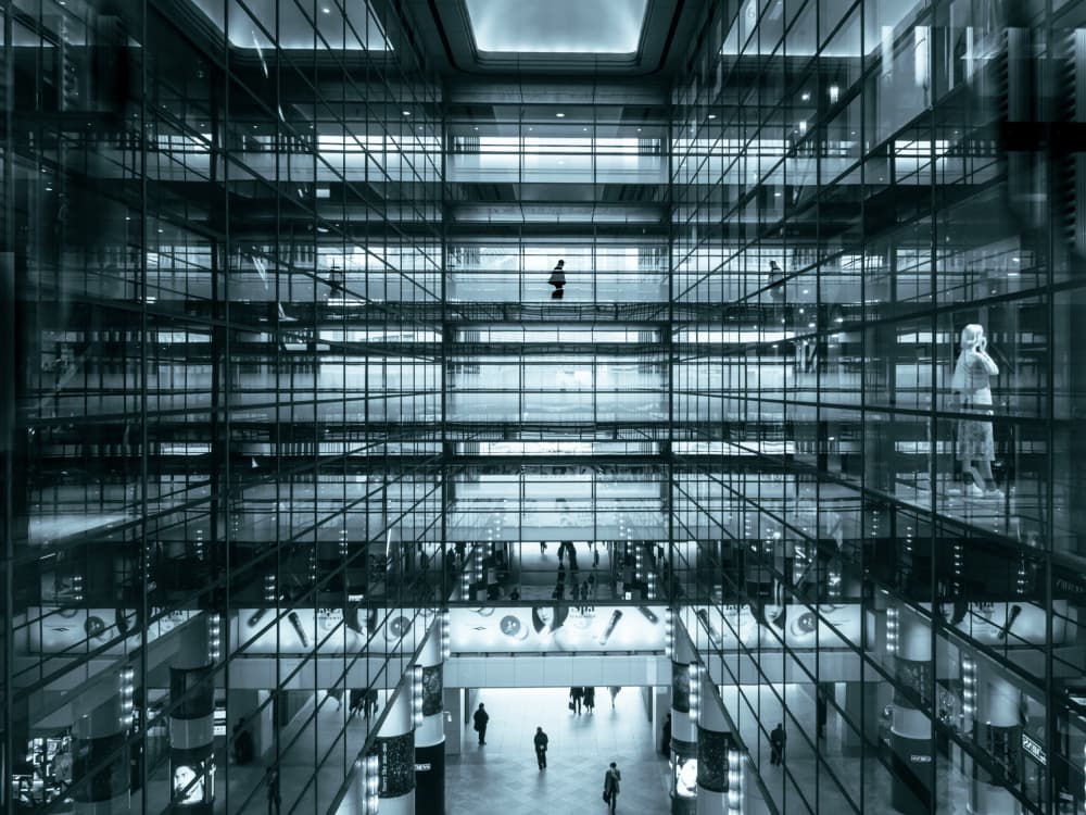 Contemporary Glass Atrium by IKUMI FUKAZAWA — canvas wall art
