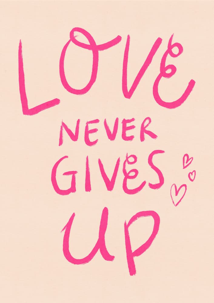 Love Never Gives Up by Dirkie Nell — canvas wall art