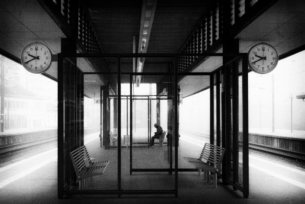 Lonely Subway Platform by Laura Mexia — canvas wall art