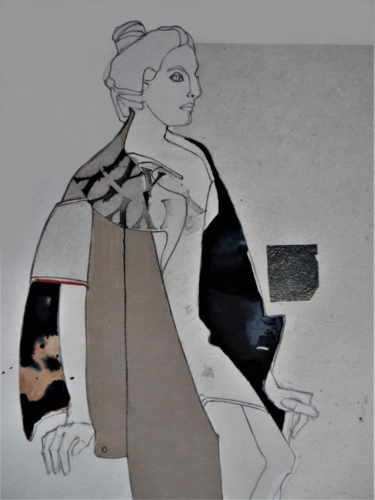 Stylized Female Portrait by Doris Schmitz — canvas wall art