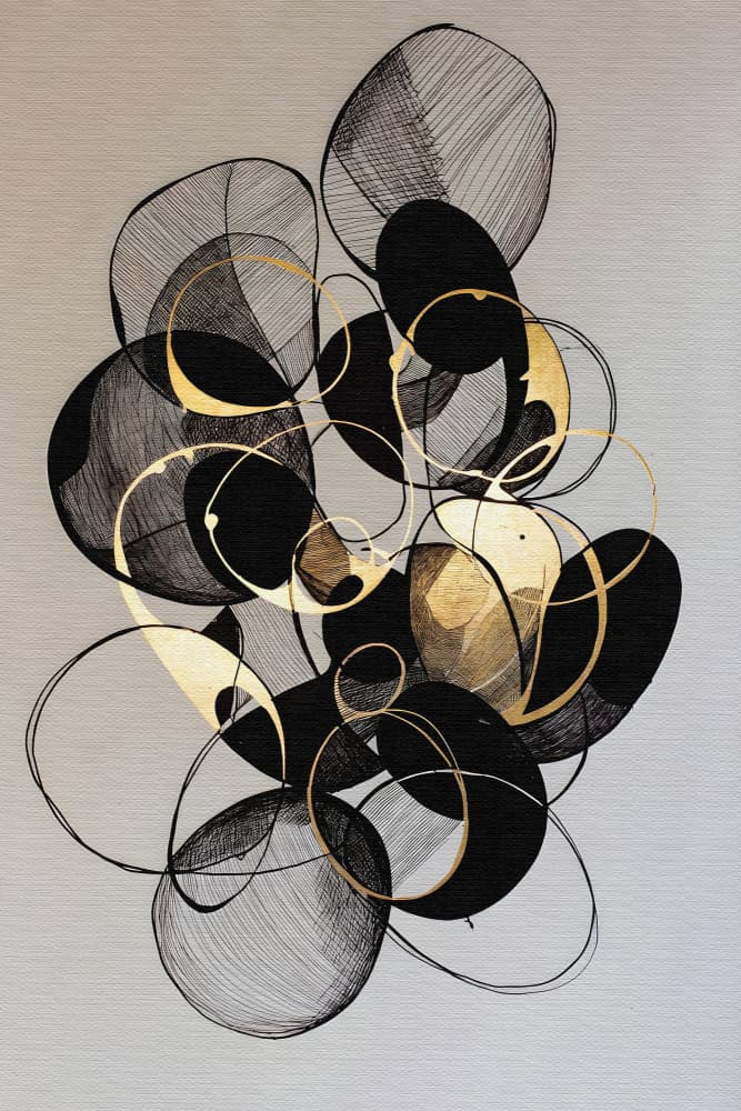 Black Gold Abstraction by Miguel Bruzual — canvas wall art