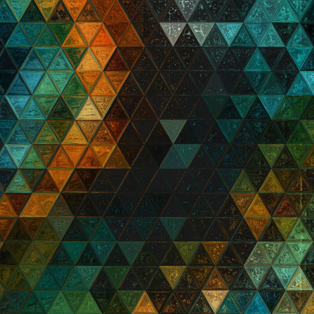 Vibrant Abstract Triangles by Justyna Jaszke — canvas wall art