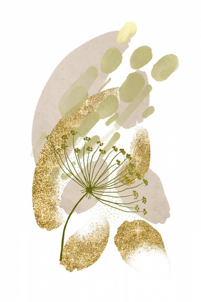 Abstract Gold Flower by Sally Ann Moss — canvas wall art