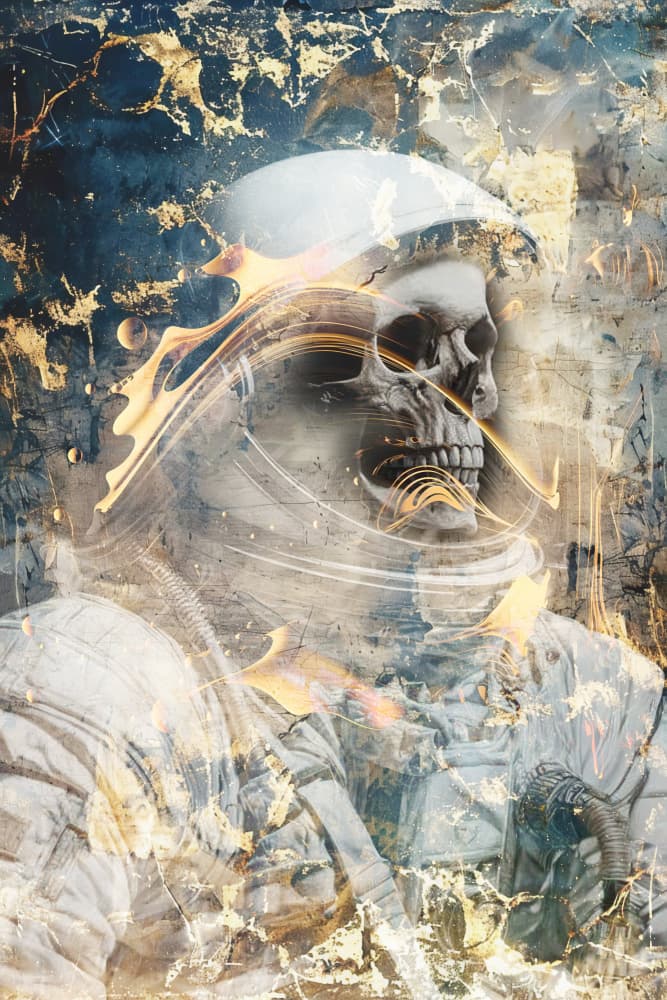 Cosmic Astronaut Skull by Rafal Kulik — canvas wall art