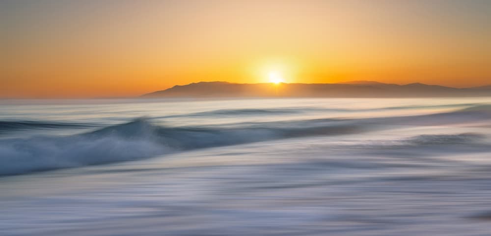 Blurred Ocean Sunset by joanaduenas — canvas wall art