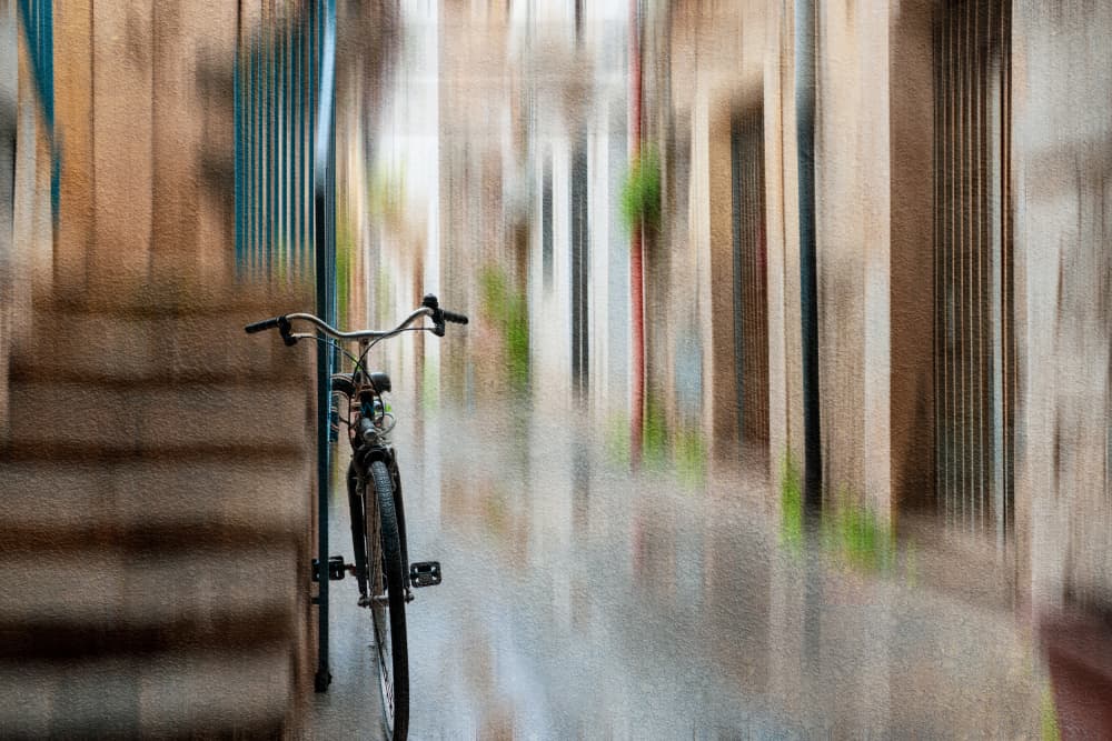 Vintage Alley Bicycle by Cindy Liu — canvas wall art