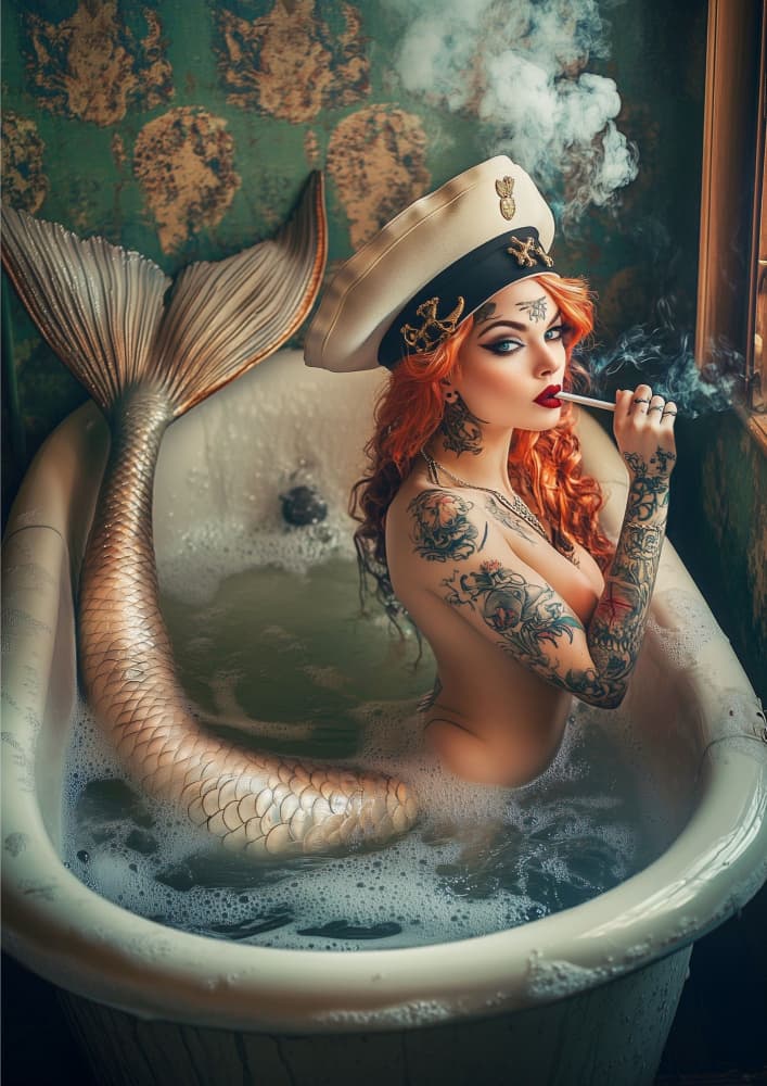 Sailor Siren's Bath by Niky Rahner — canvas wall art