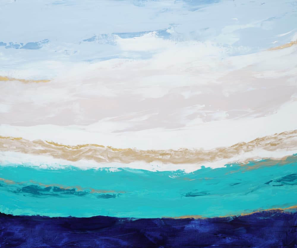 Teal Ocean Serenity by Françoise Wattré — canvas wall art