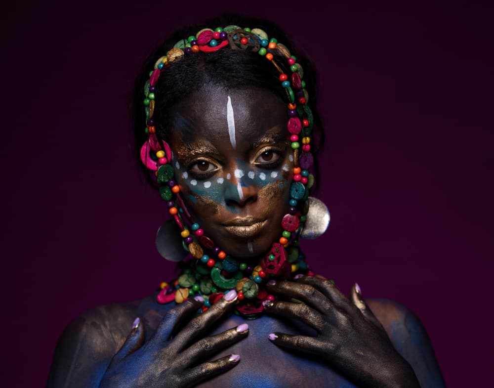 African Gold Portrait by Offer Ellbogen — canvas wall art