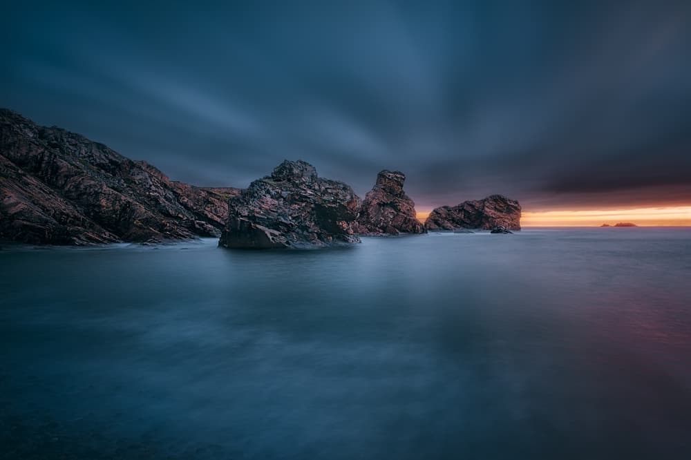 Twilight Coastal Rocks by Ben.C.L — canvas wall art