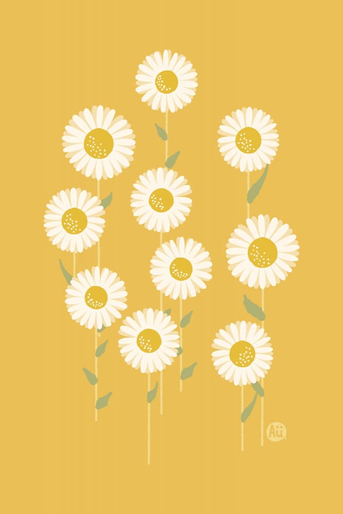 Cheerful Yellow Daisies by Aia Ueno — canvas wall art