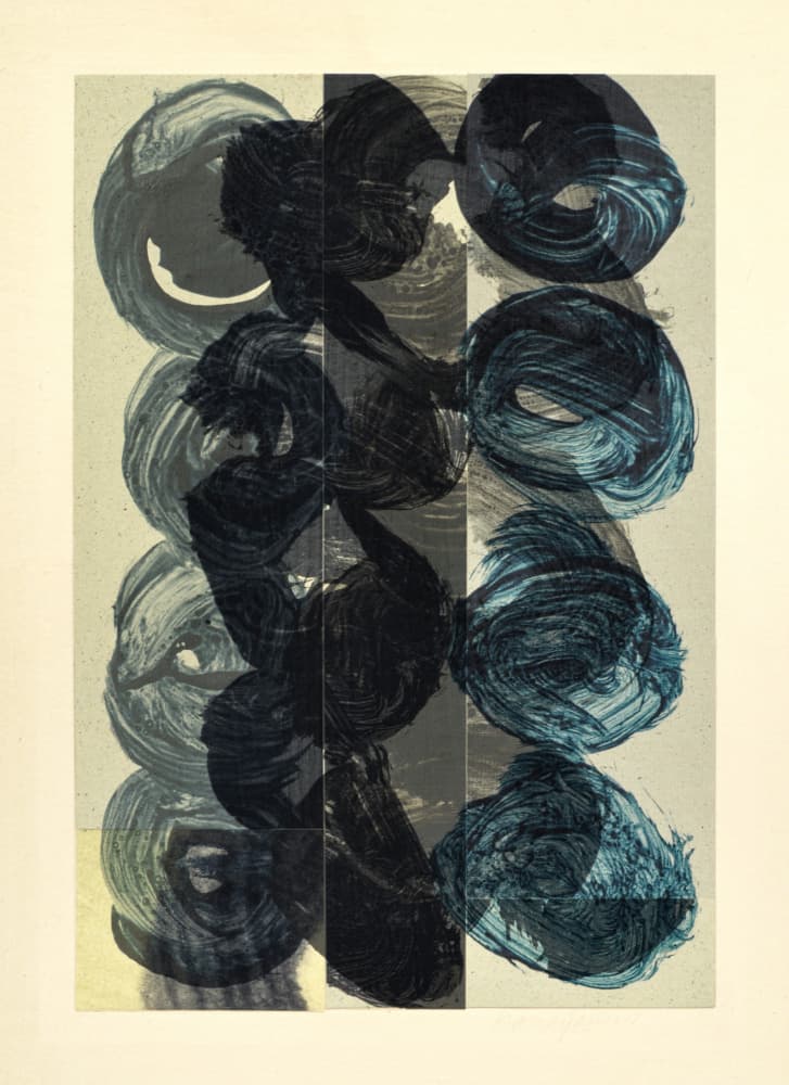 Swirling Indigo Strokes by Diana Jahns — canvas wall art
