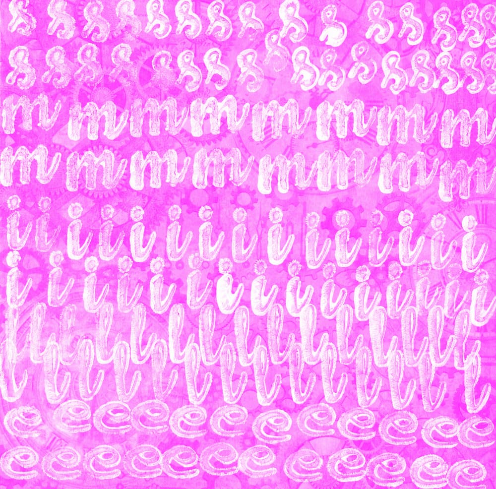 Vibrant Pink Typography Pattern by Santhosh ch — canvas wall art