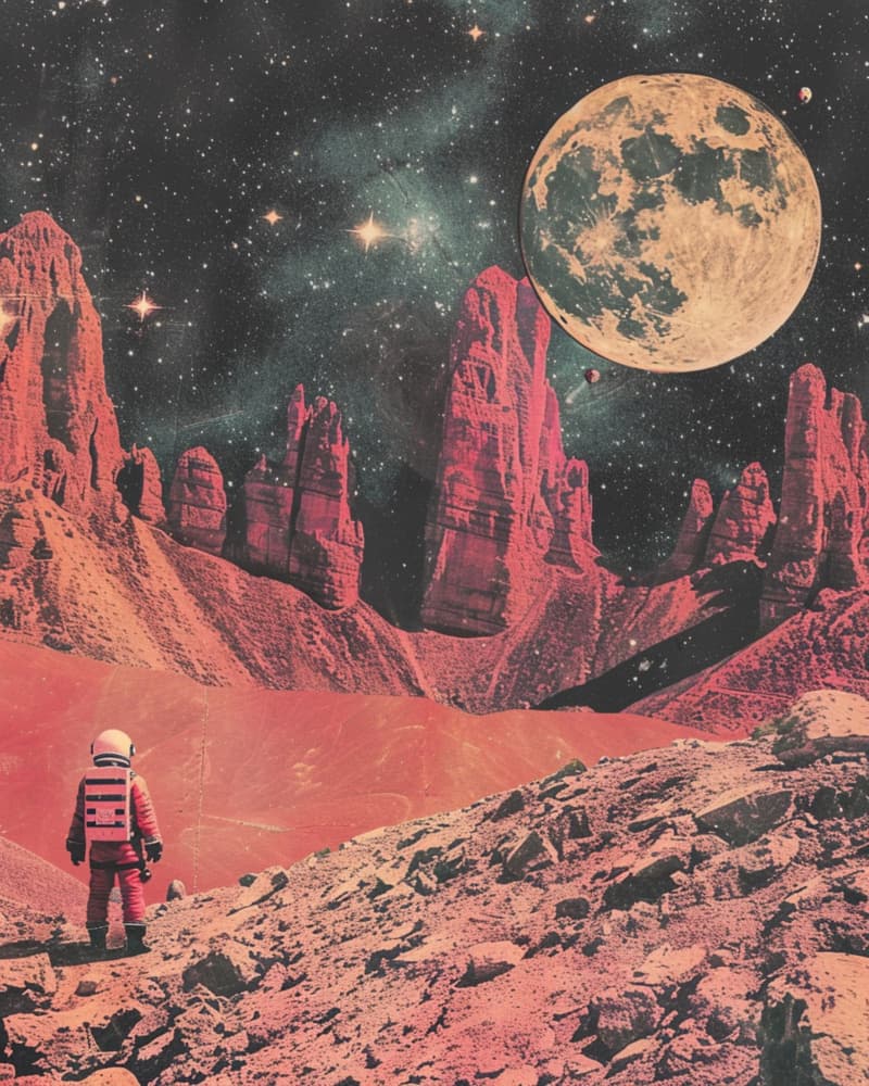 Astronaut Red Planet by Samantha Hearn — canvas wall art