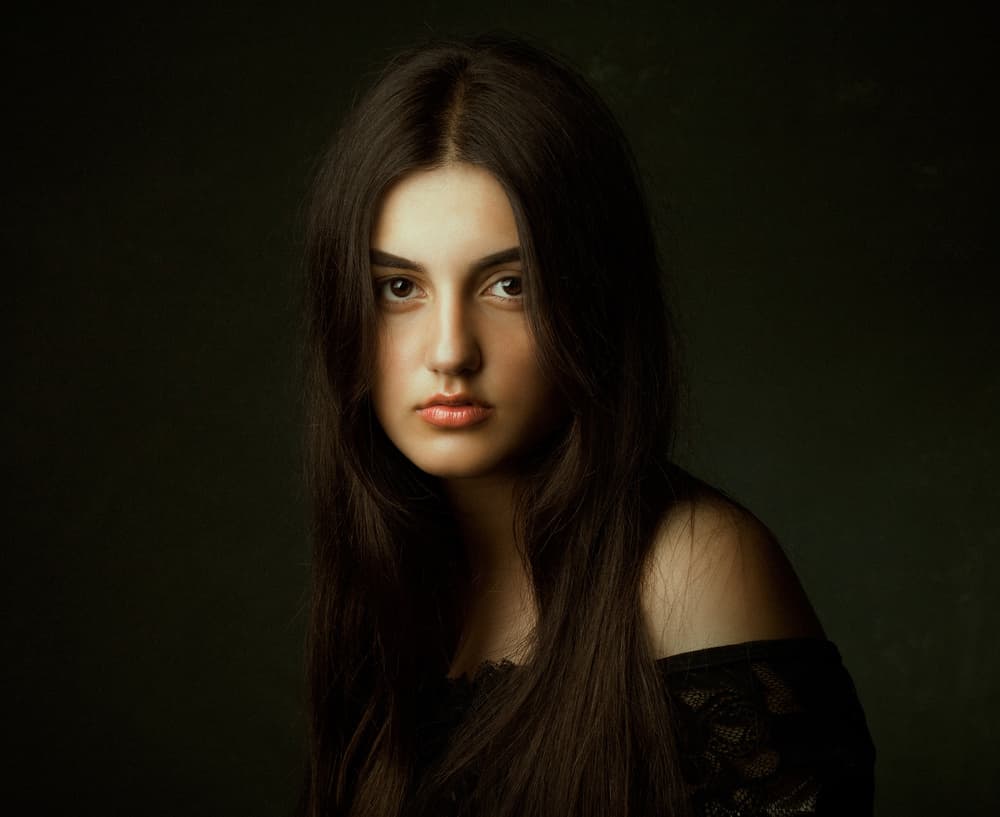 Elegant Dark Gaze by Mehdi Mokhtari — canvas wall art