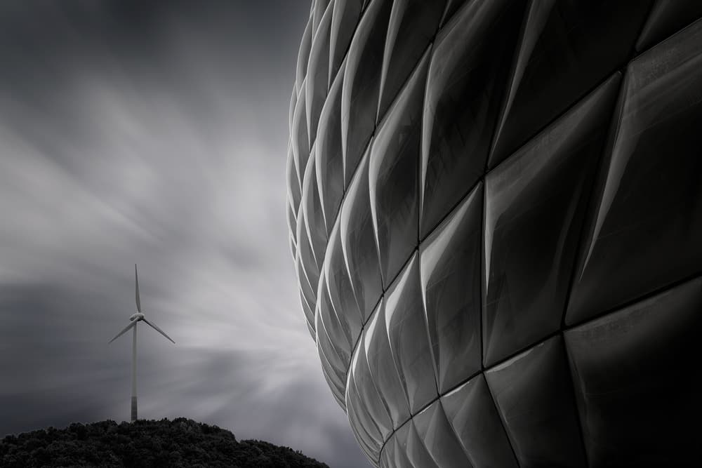 Geometric Stadium Wind Power by iso66 — canvas wall art