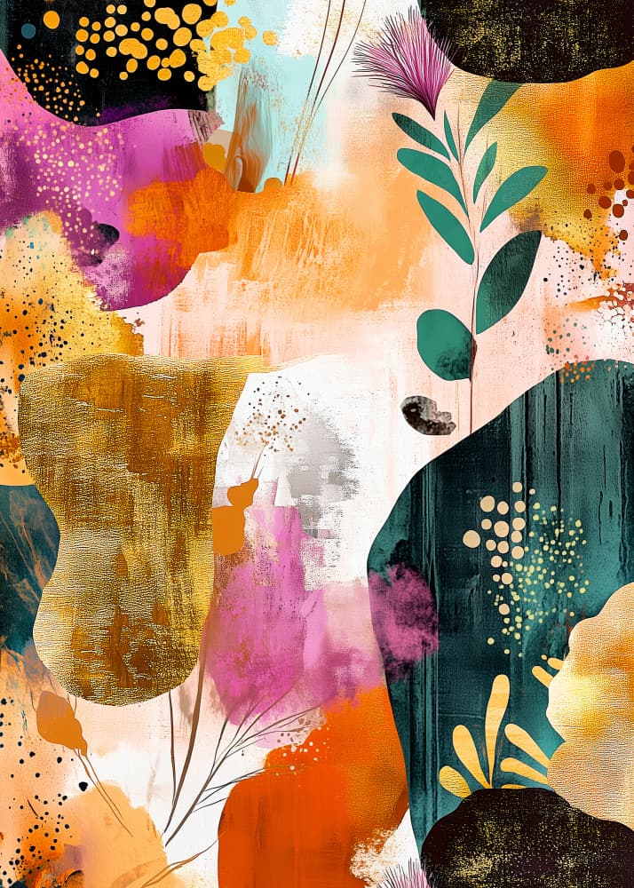 Vibrant Abstract Botanicals by Justyna Jaszke — canvas wall art