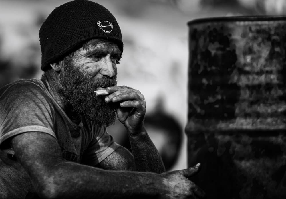Rugged Man Smoking by Yavuz Pancareken — canvas wall art