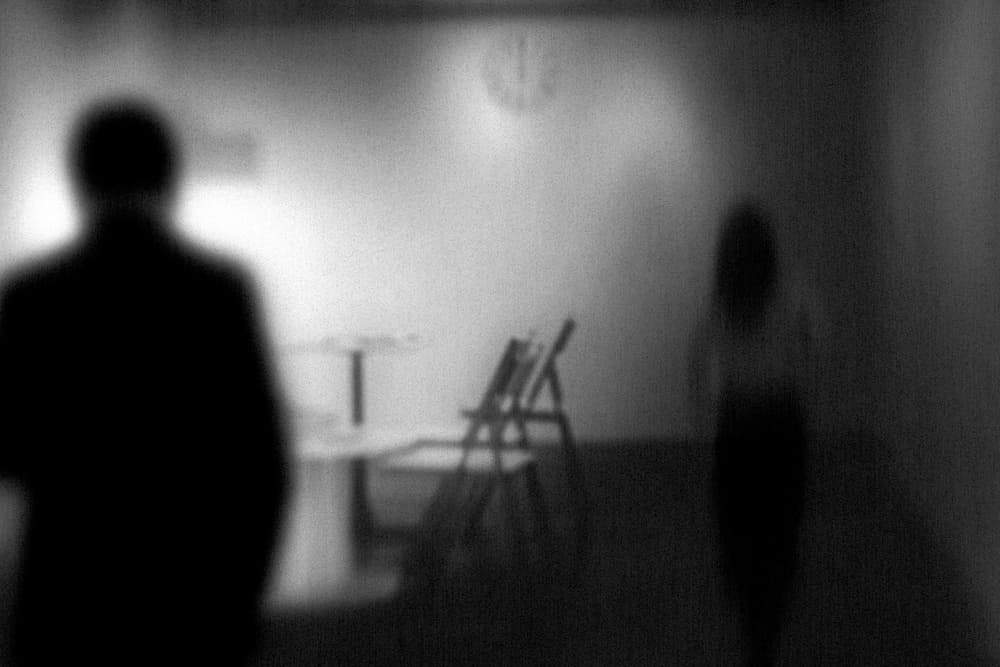 Blurred Figures Dark Room by Teruhiko Tsuchida — canvas wall art