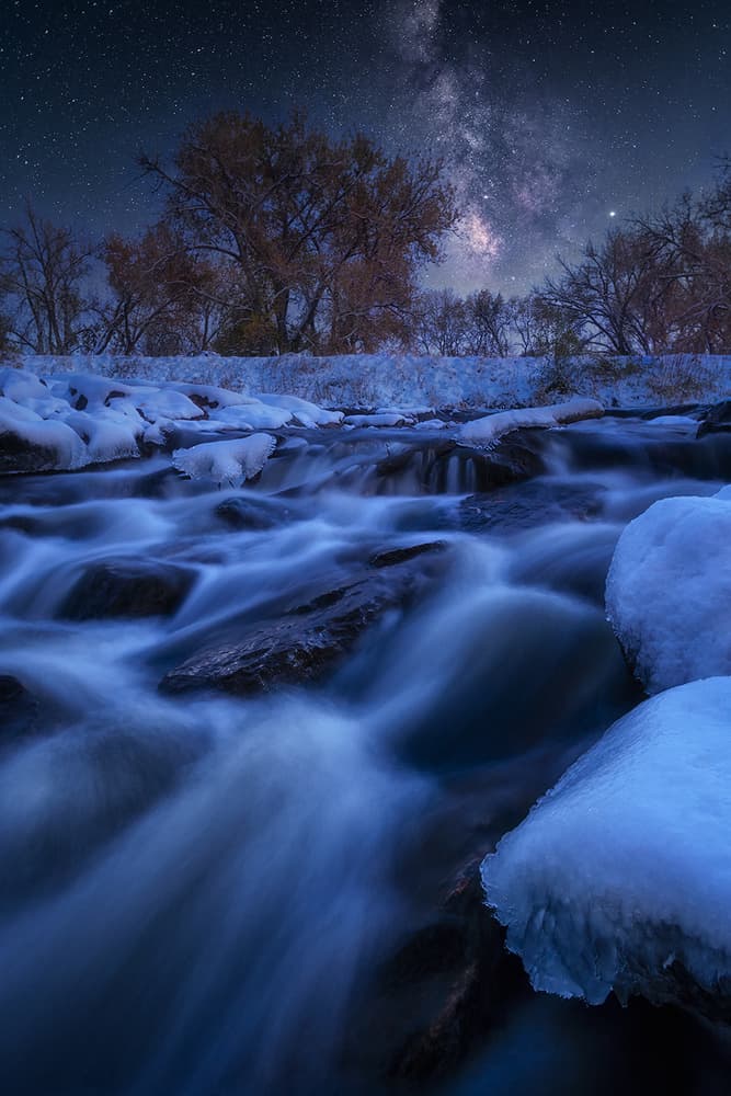 Milky Way Winter Stream by Mei Xu — canvas wall art