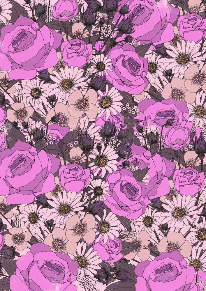 Romantic Pink Floral Blooms by Nicholas — canvas wall art
