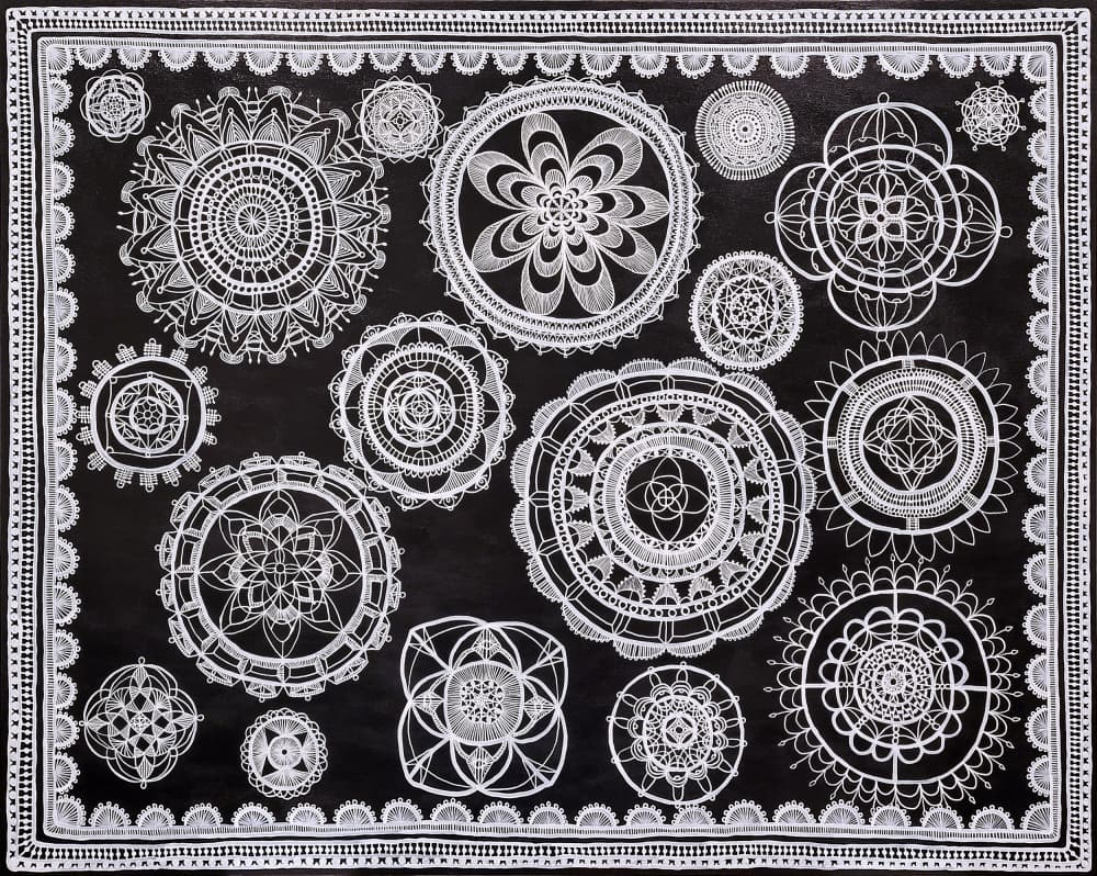 Intricate White Mandalas by Vivian Kim — canvas wall art