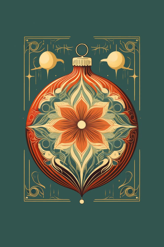 Vintage Floral Christmas Ornament by casa cartissi — canvas wall art