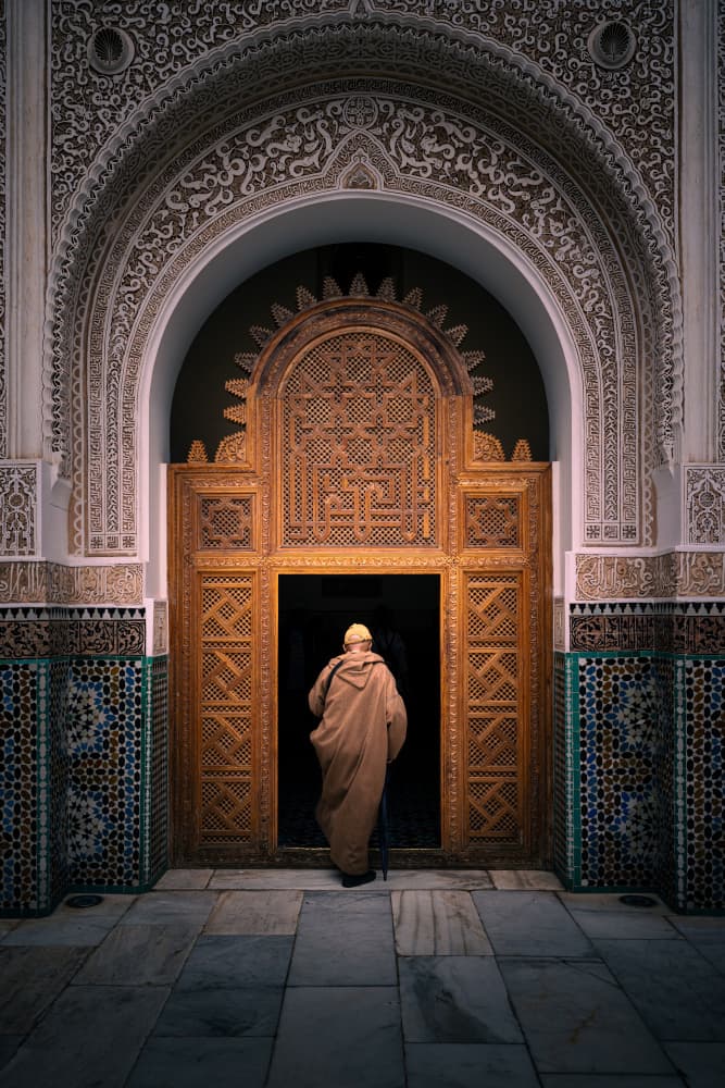 Man Enters Moroccan Archway by Tony Xu — canvas wall art