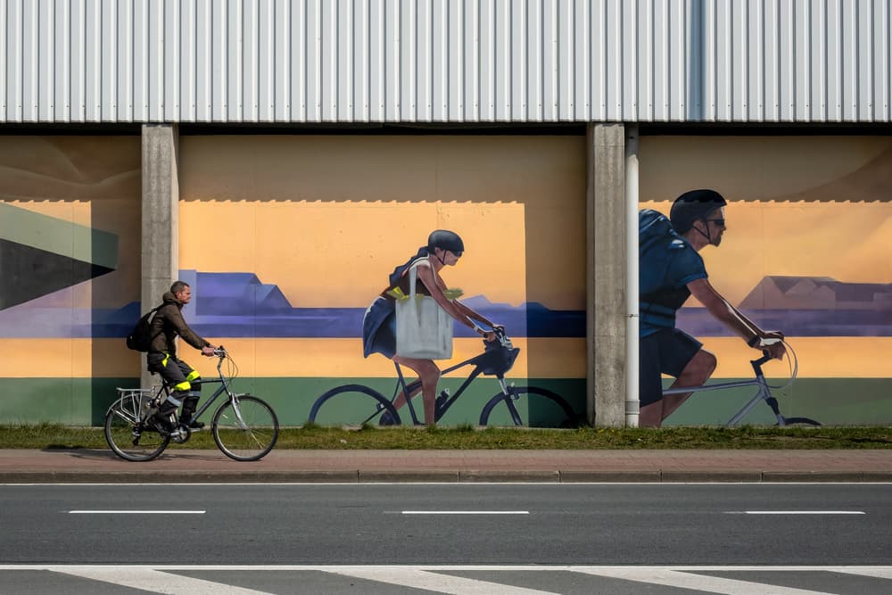 Urban Cycling Mural by Lus Joosten — canvas wall art