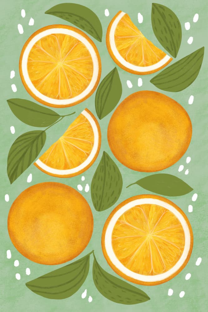Bright Citrus Fruits by EMELIEmaria — canvas wall art