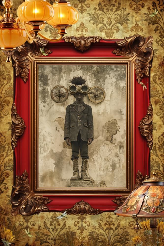 Steampunk Boy Portrait by Sue Skellern — canvas wall art