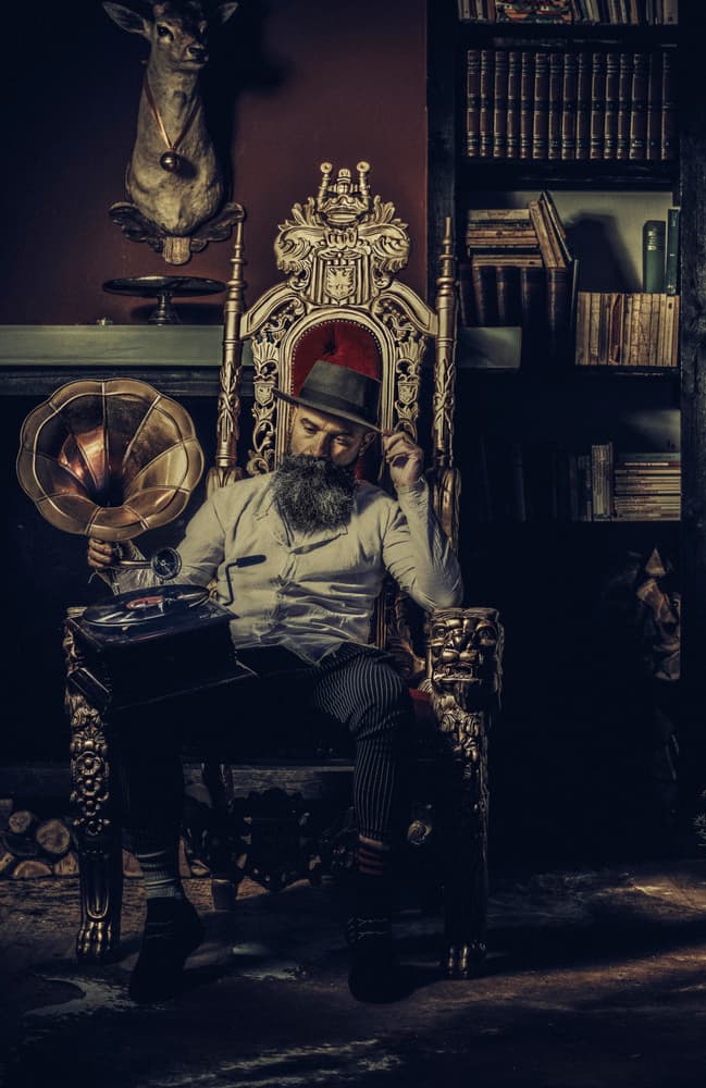 Gentleman with Gramophone by gNo — canvas wall art