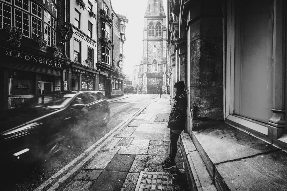 Rainy Street Solitude by Andrea Fraccaroli — canvas wall art