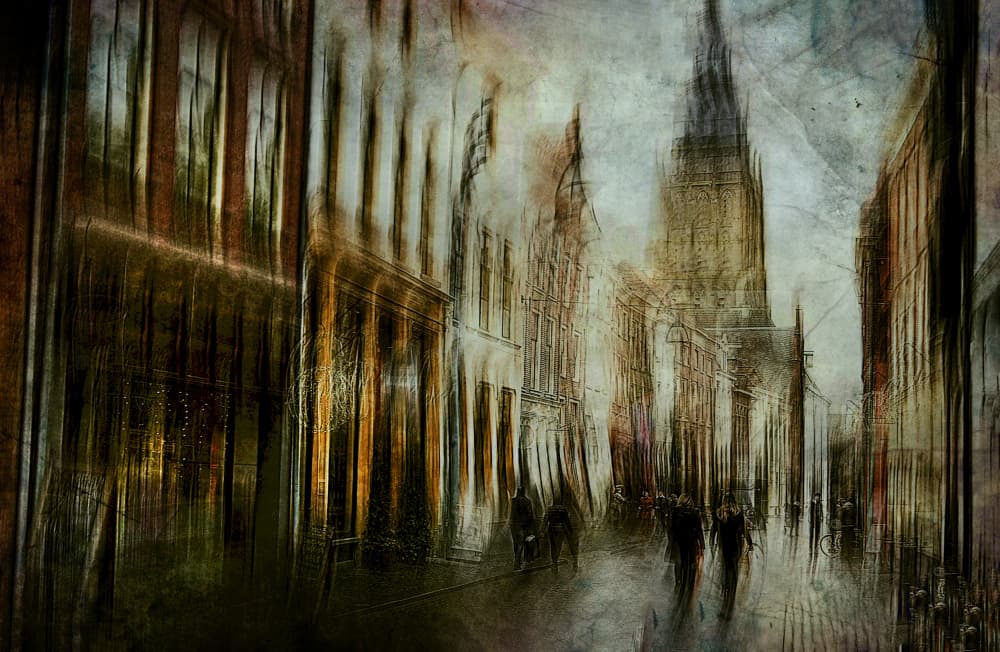 Moody Urban Street by Jan van der Linden — canvas wall art