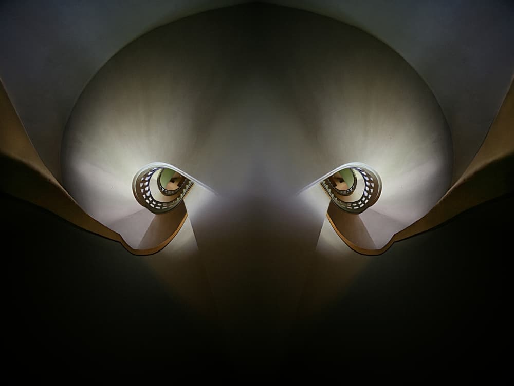 Spiral Staircase Symmetry by Holger Droste — canvas wall art