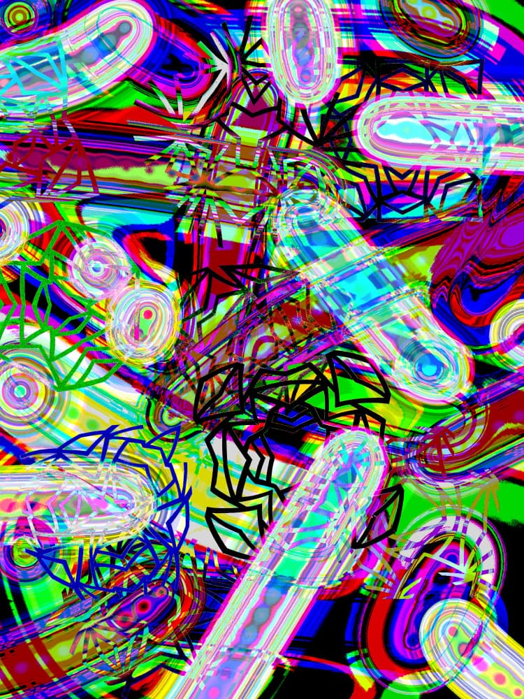 Vibrant Glitch Capsules by Vivian Kim — canvas wall art