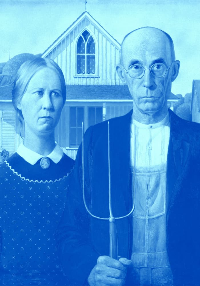 American Farm Couple by Athene Fritsch — canvas wall art