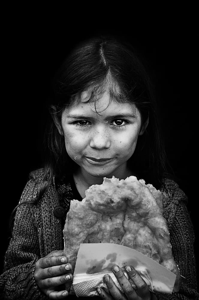 Child's Humble Meal by Nicoleta Gabor — canvas wall art