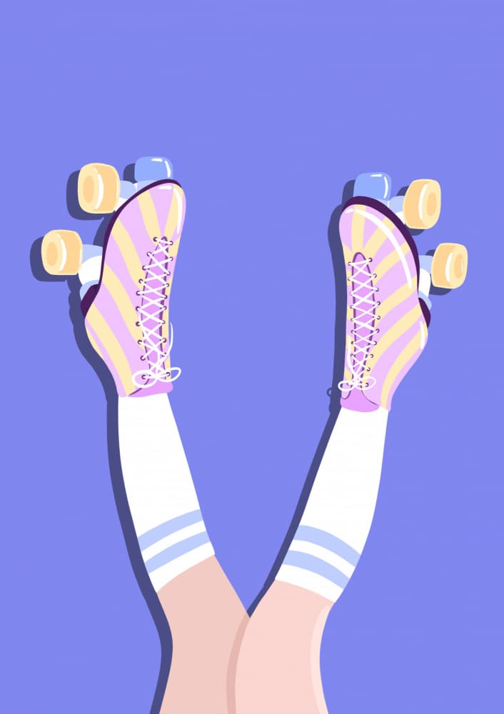 Retro Roller Skates by Athene Fritsch — canvas wall art