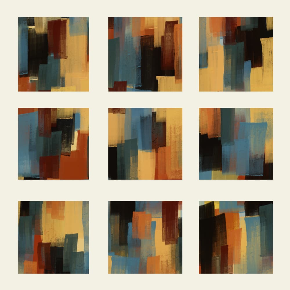 Vibrant City Blocks by MANSI SAXENA — canvas wall art