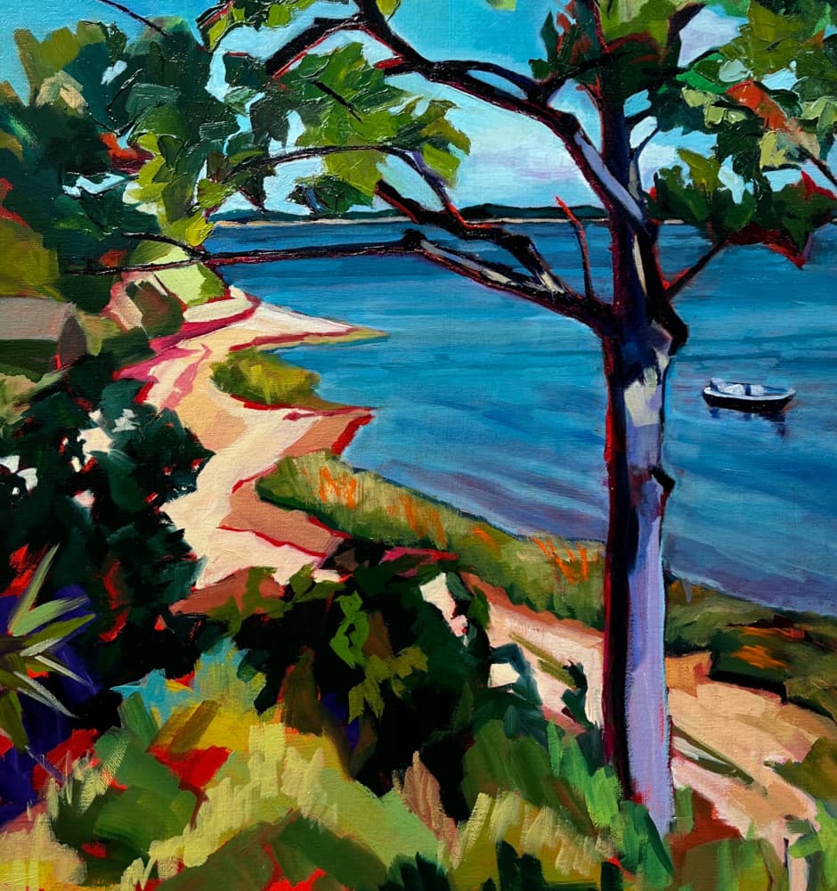Vibrant Coastal Path by Maxine Shore — canvas wall art