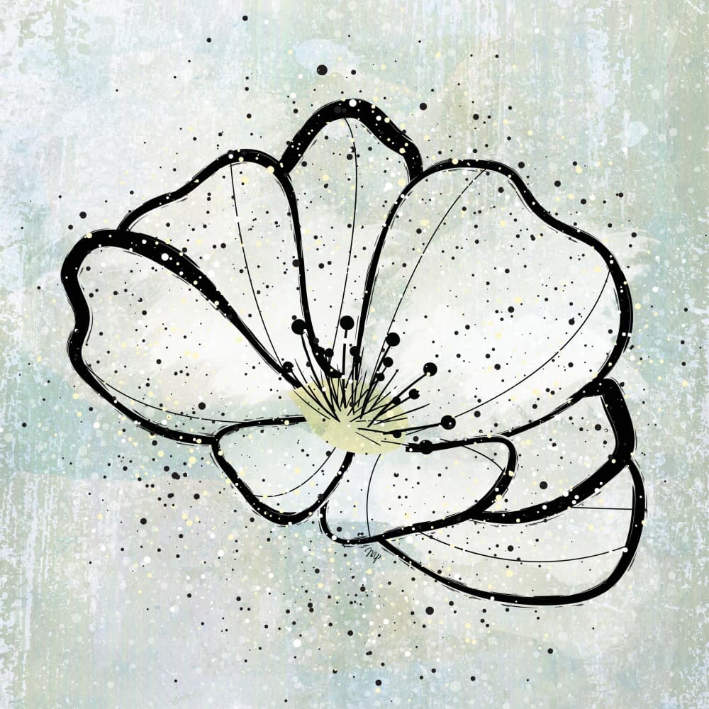 Elegant Flower Sketch by Martina — canvas wall art