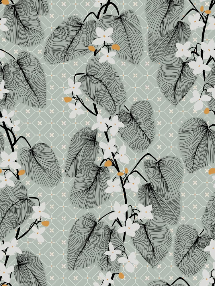 Delicate Botanical Pattern by Annick — canvas wall art