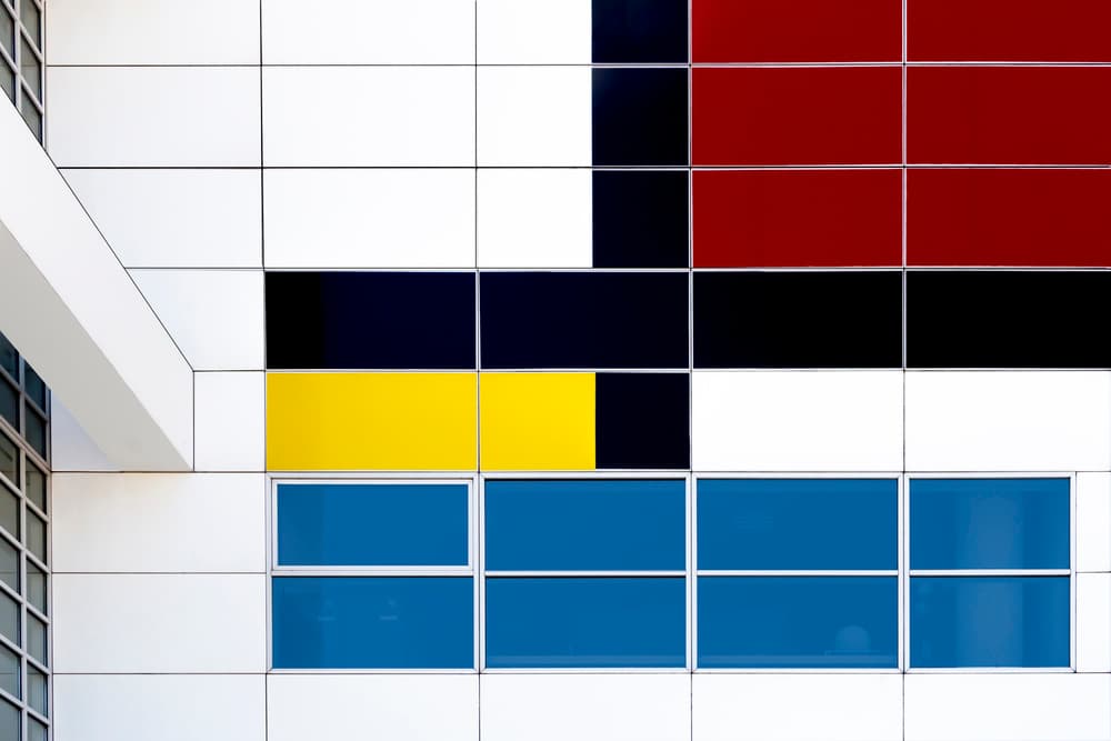 Abstract Color Block Facade by Jan Niezen — canvas wall art