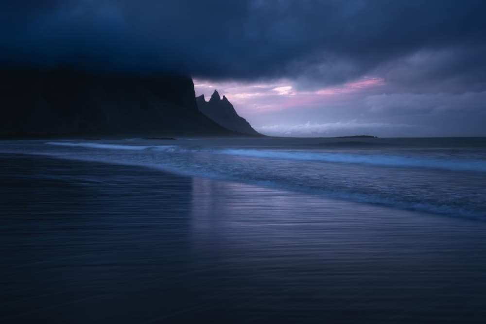 Dusk Mountain Beach by Andreea Selagea — canvas wall art
