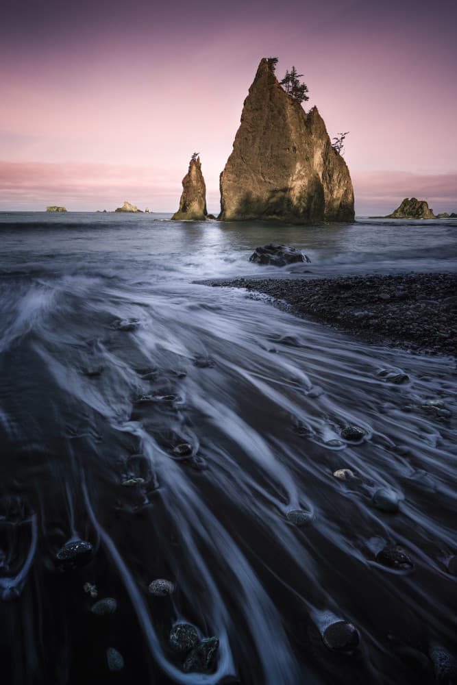 Twilight Sea Stacks Flow by Chuan Chen APA — canvas wall art