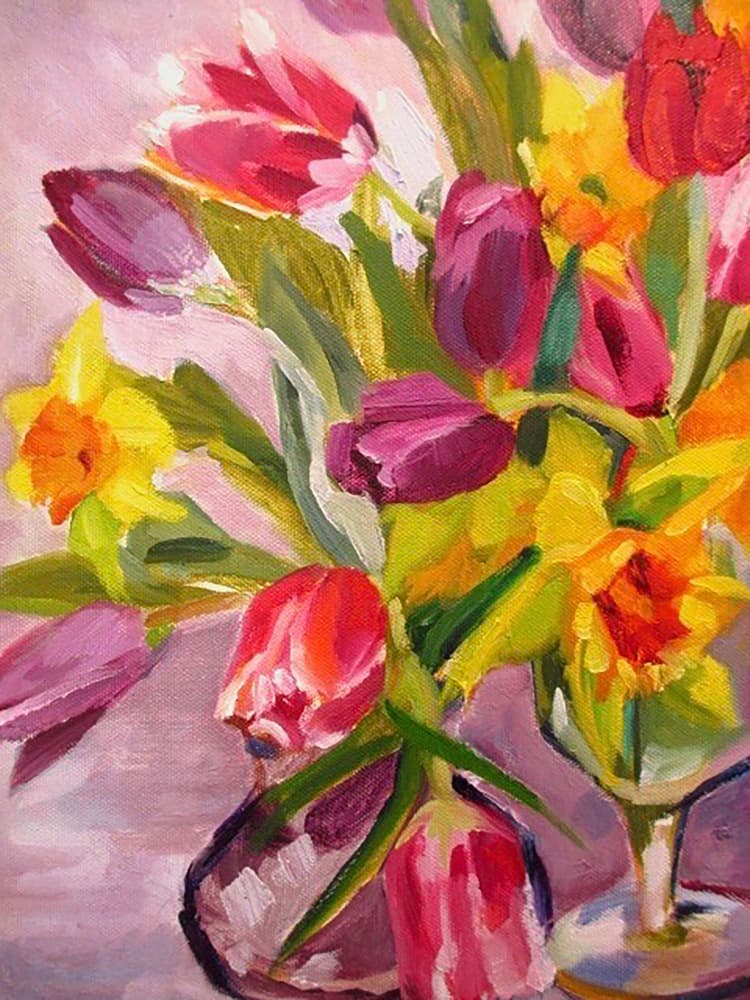 Bright Spring Flowers by Maxine Shore — canvas wall art